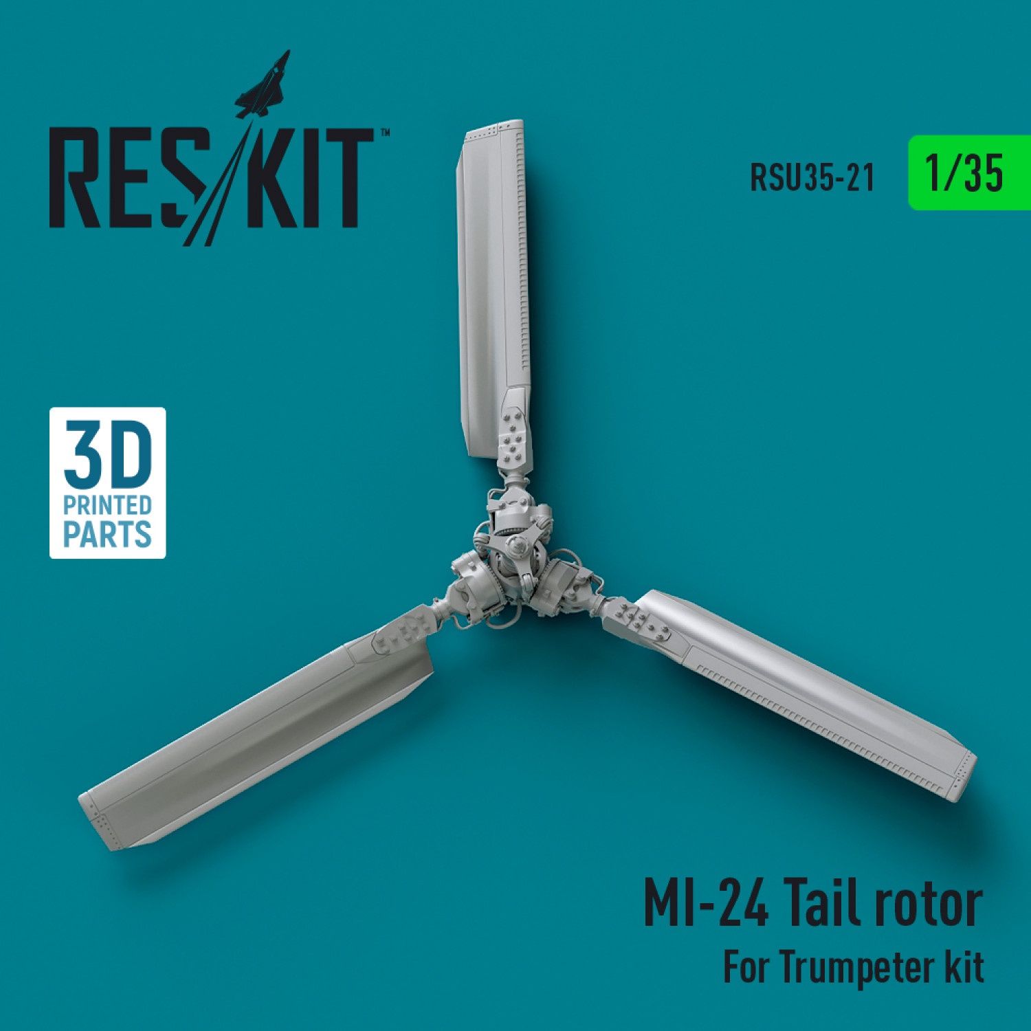RSU35-0021 - Mi-24 tail rotor for Trumpeter kit (3D printed)  - 1:35