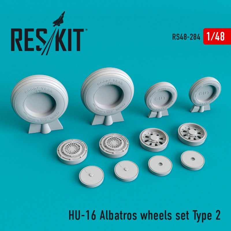 RS48-0284 - HU-16 Albatros wheels set Type 2 - 1:48