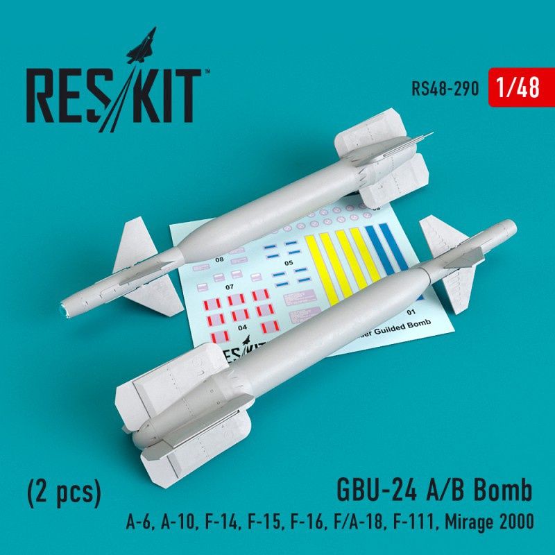 RS48-0290 - GBU-24 (A-B) Bomb (2 pcs))(A-6, A-10, F-14, F-15, F-16, F/A-18, F-111, Mirage 2000) - 1:48