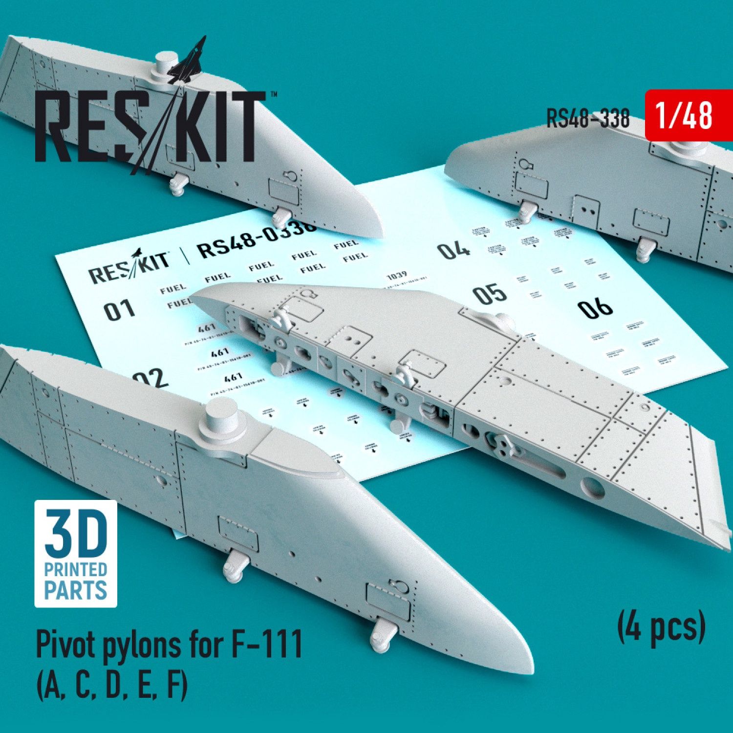 RS48-0338 - Pivot pylons for F-111 (A, C, D, E, F) (4 pcs)   - 1:48