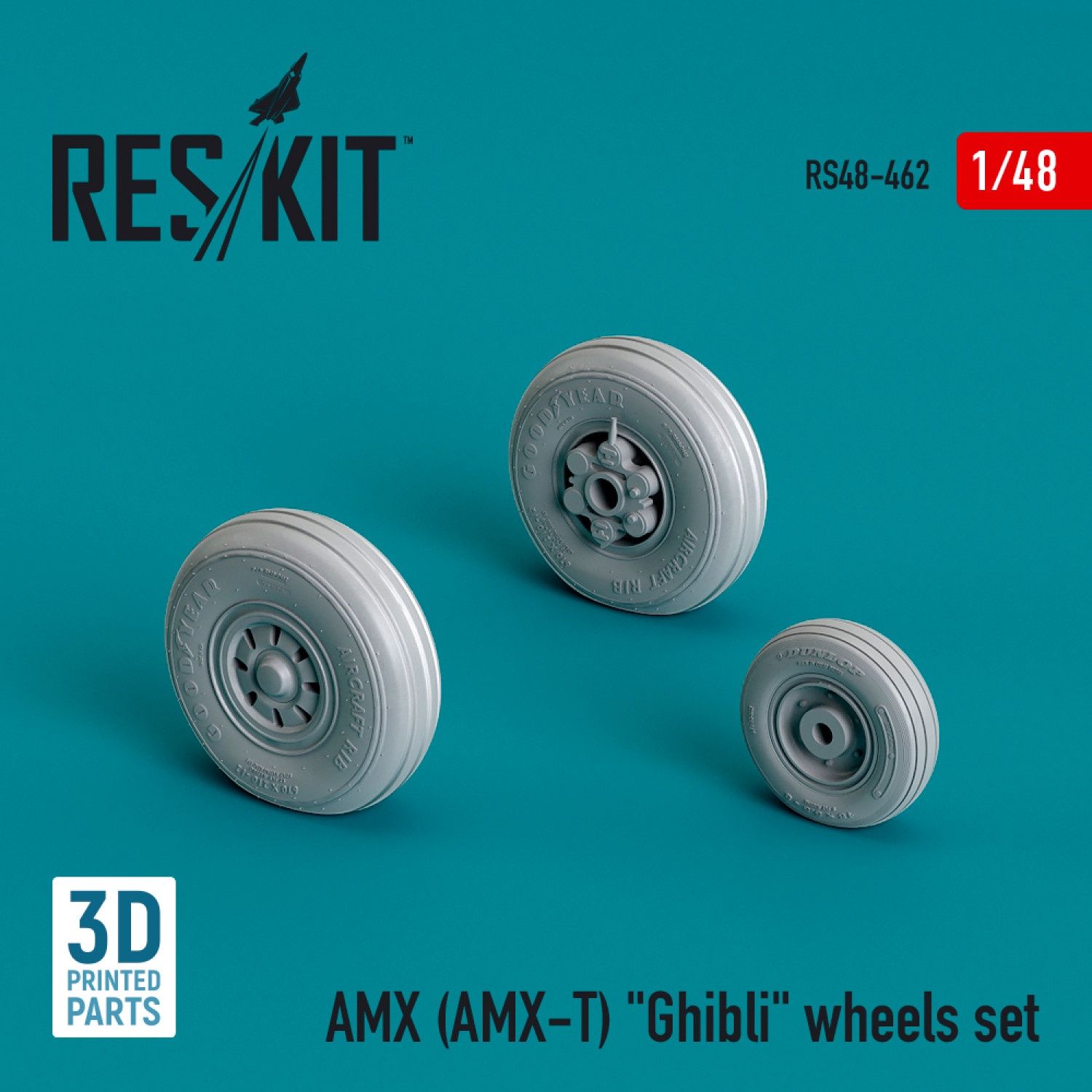 RS48-0462 - AMX (AMX-T) &quot;Ghibli&quot; wheels set (3D Printed)  - 1:48