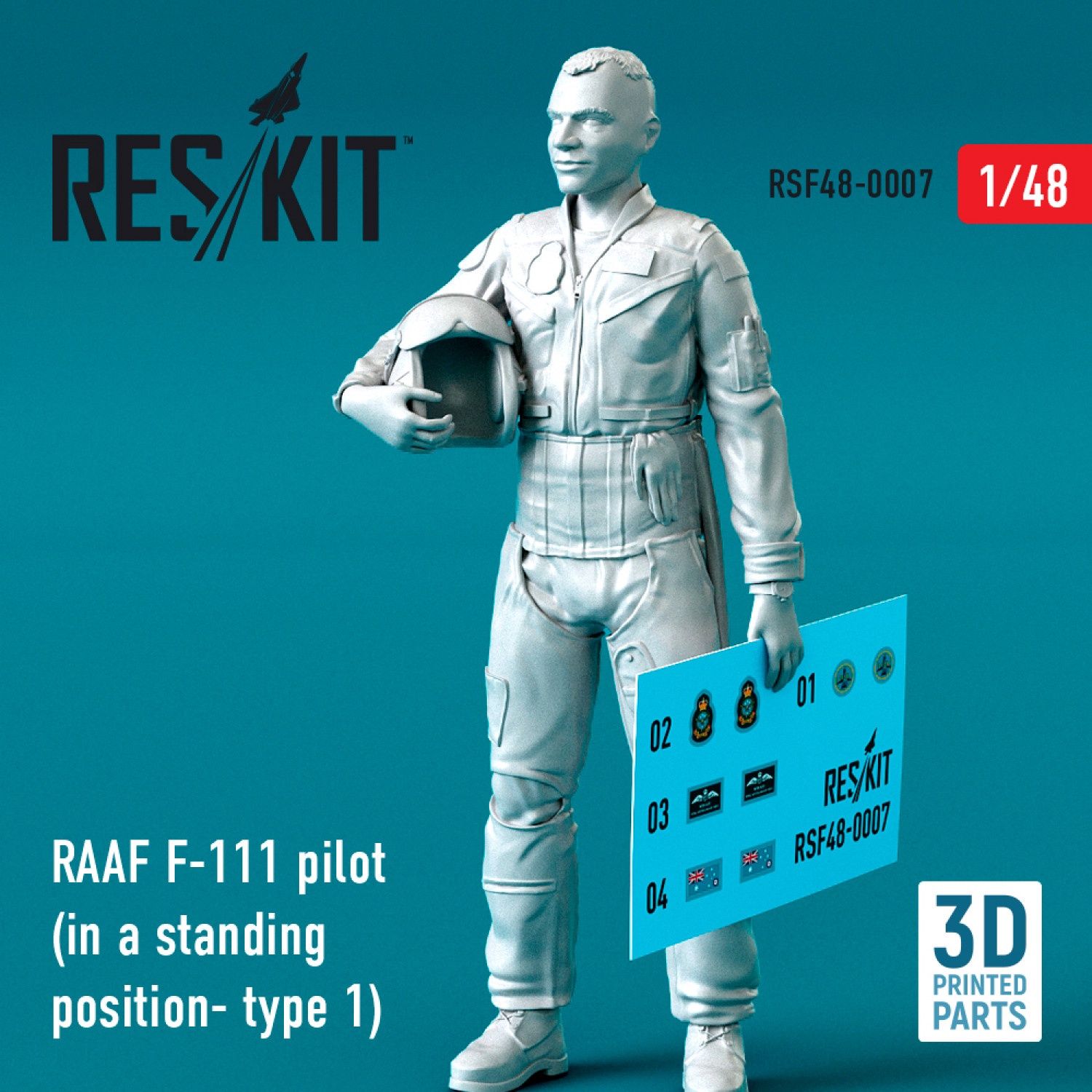 RSF48-0007 - RAAF F-111 pilots (in a standing position- type 1) (3D Printing) - 1:48