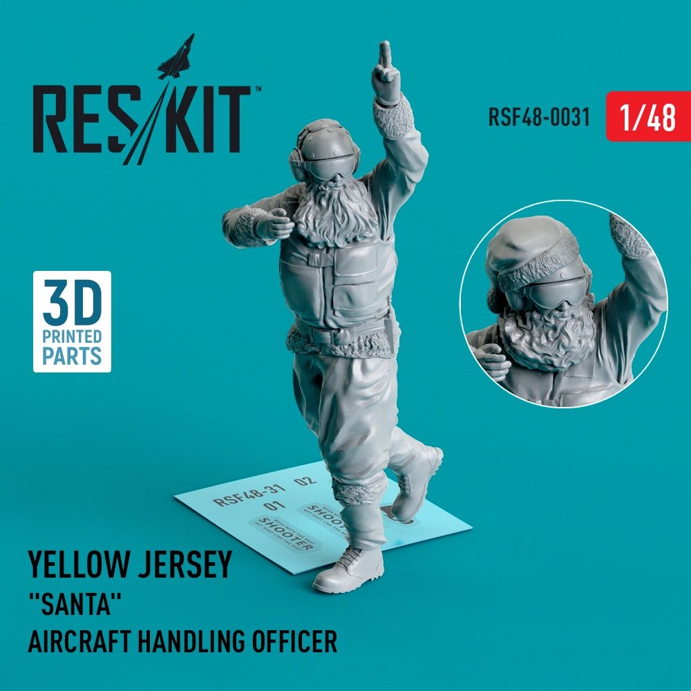 RSF48-0031 - Yellow jersey &quot;Santa&quot; Aircraft Handling Officer (1 pcs) - 1:48