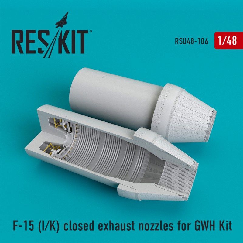 RSU48-0106 - F-15 (I/K) closed exhaust nozzles for  GWH Kit - 1:48