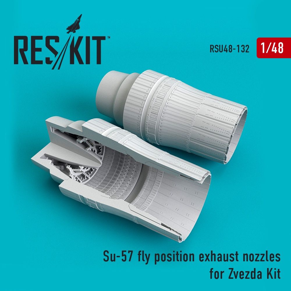 RSU48-0132 - Su-57 fly position exhaust nozzles for Zvezda Kit - 1:48