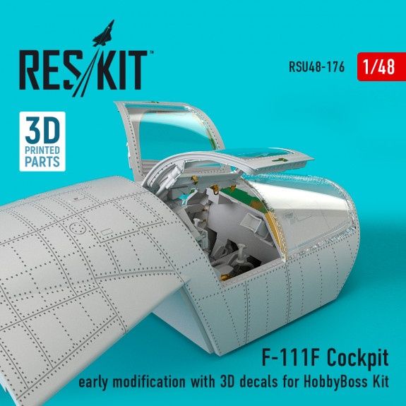 RSU48-0176 - F-111F Cockpit early modification with 3D decals for HobbyBoss Kit - 1:48