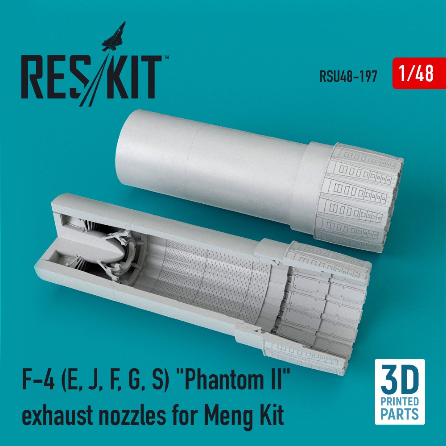 RSU48-0197 - F-4 (E,J,F,G,S) &quot;Phantom II&quot; exhaust nozzles for Meng Kit - 1:48