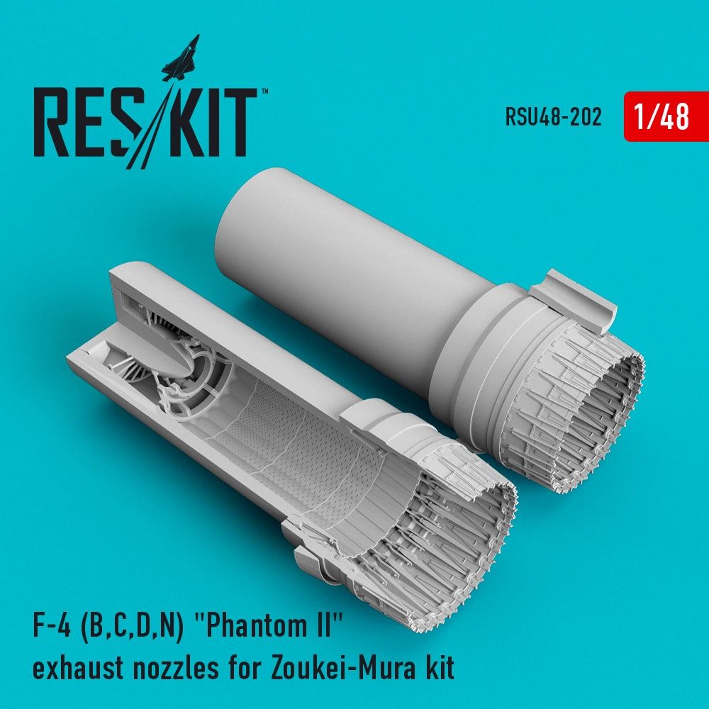RSU48-0202 - F-4 (B,C,D,N) &quot;Phantom II&quot; exhaust nozzles for Zoukei-Mura kit - 1:48