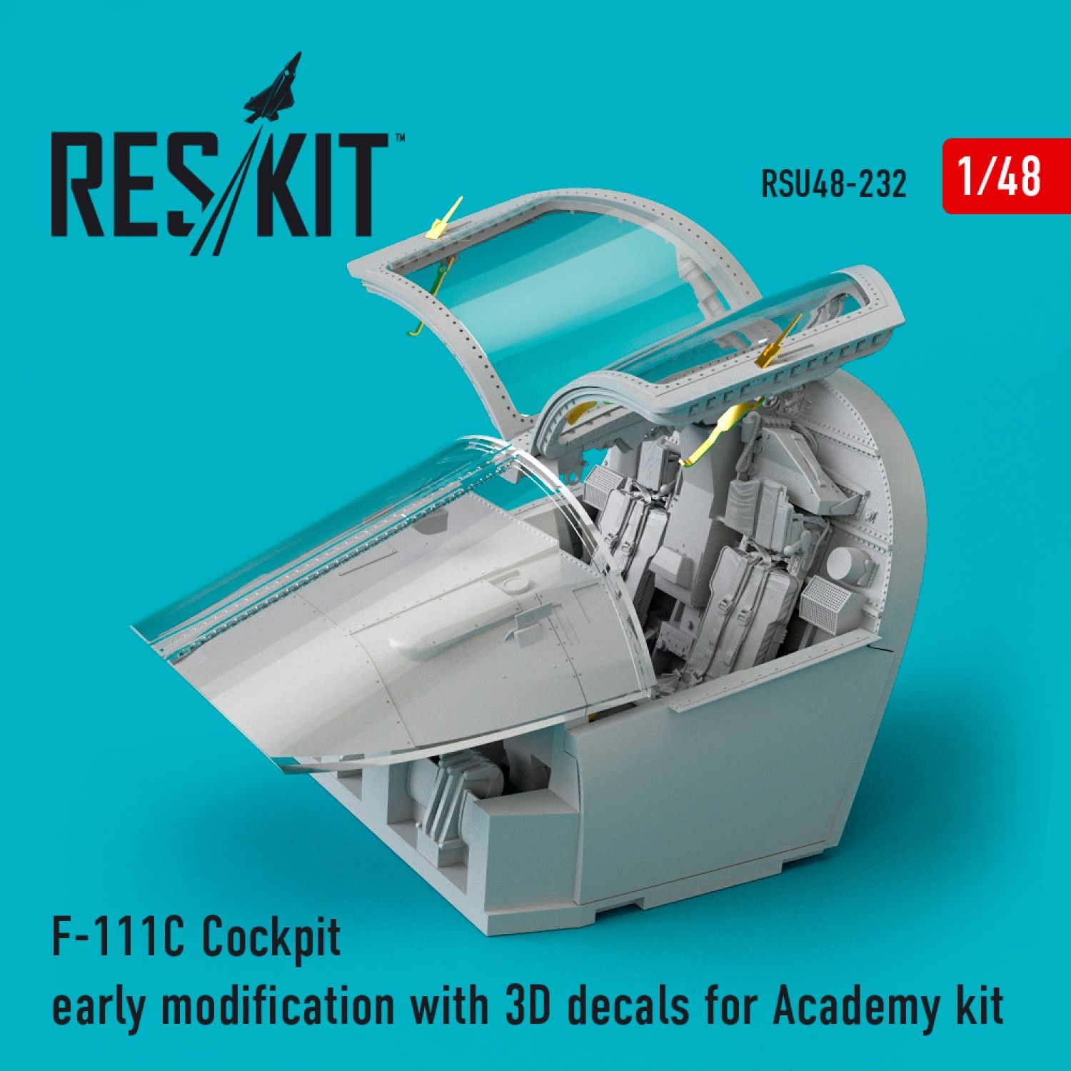 RSU48-0232 - F-111C Cockpit early modification with 3D decals for Academy kit - 1:48