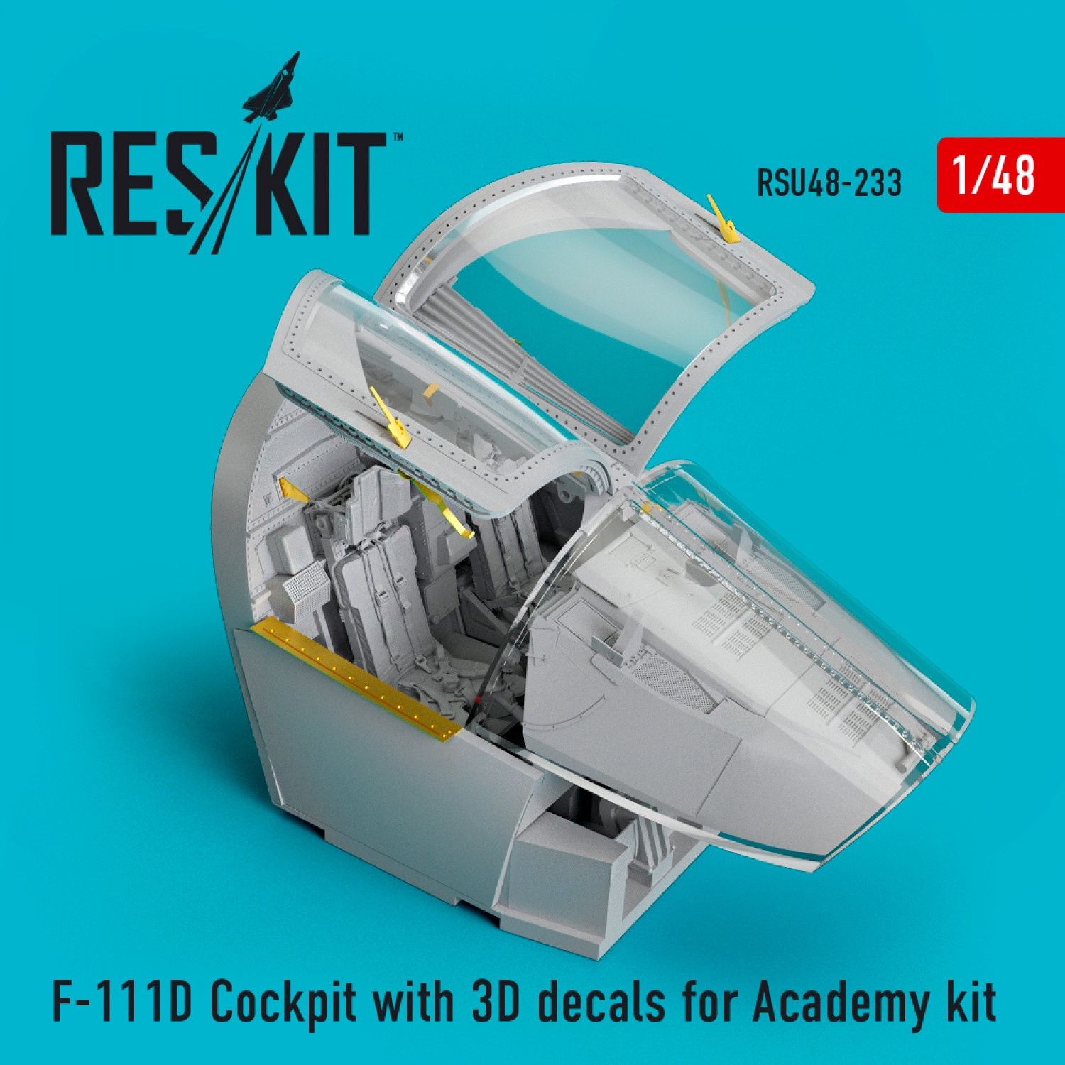 RSU48-0233 - F-111D Cockpit with 3D decals for Academy kit - 1:48