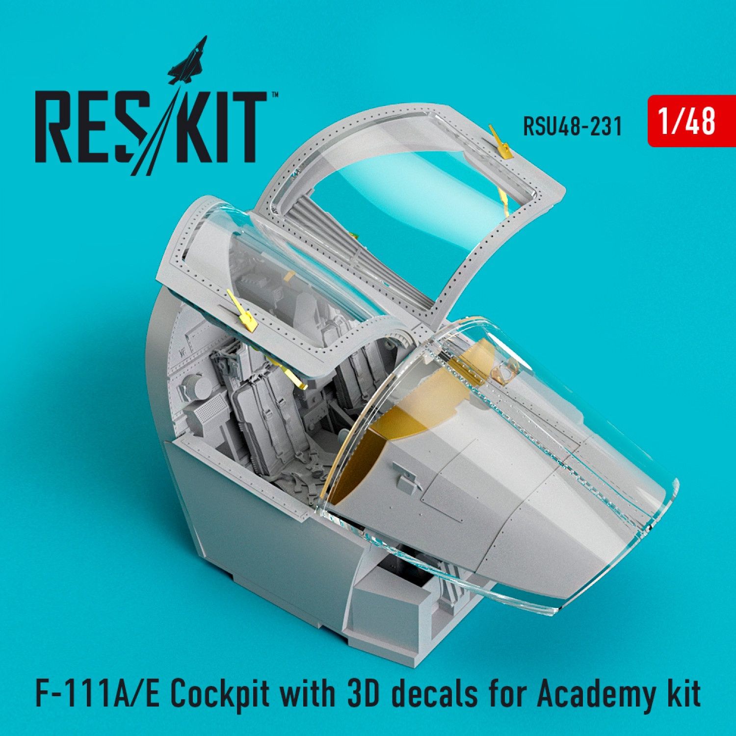 RSU48-0231 - F-111A/E Cockpit with 3D decals for Academy kit  - 1:48