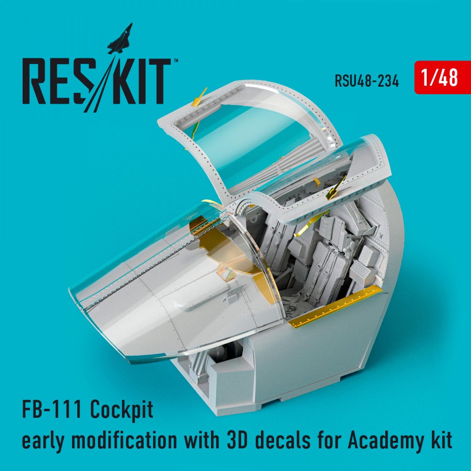 RSU48-0234 - FB-111 Cockpit early modification with 3D decals for Academy kit - 1:48