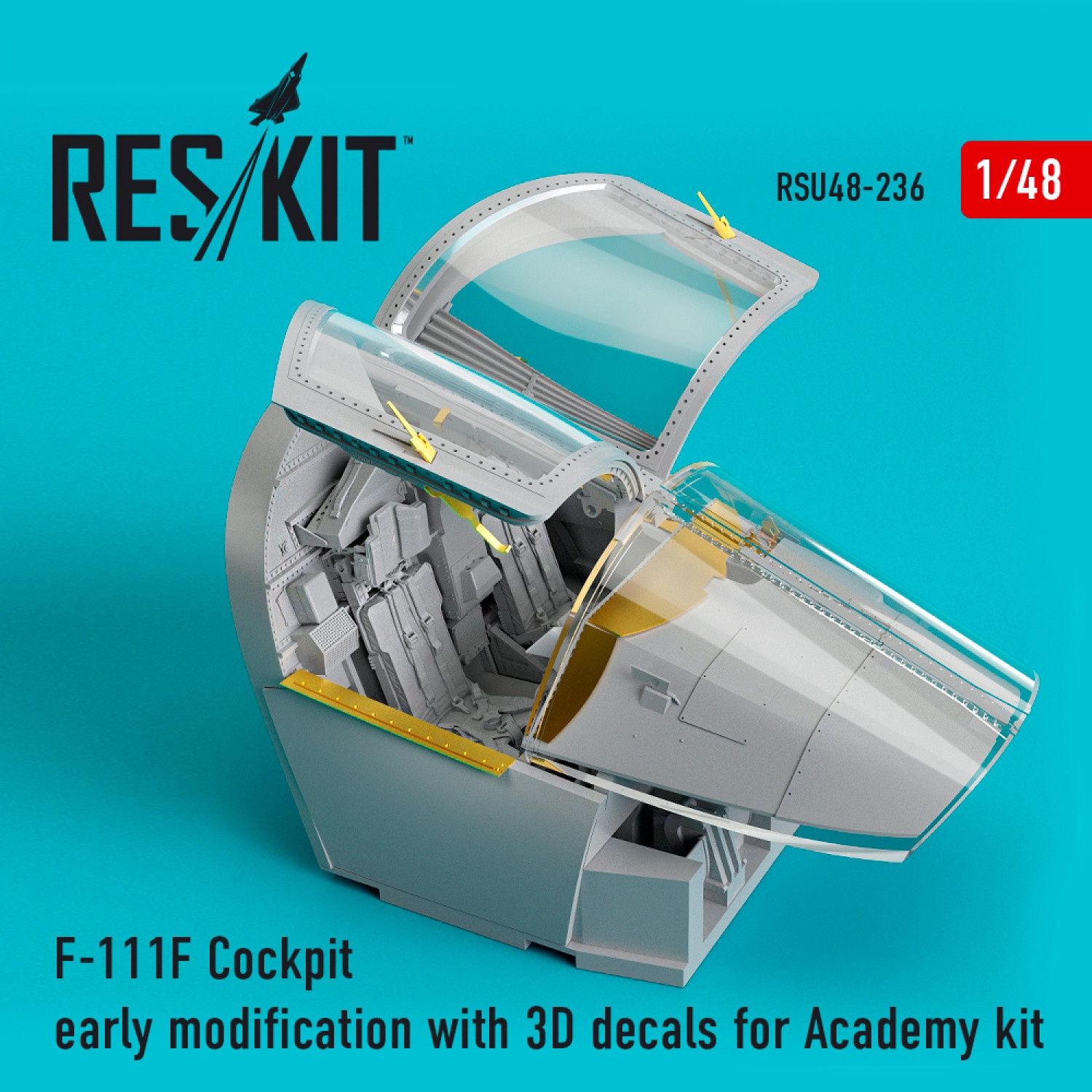 RSU48-0236 - F-111F Cockpit early modification with 3D decals for Academy kit - 1:48