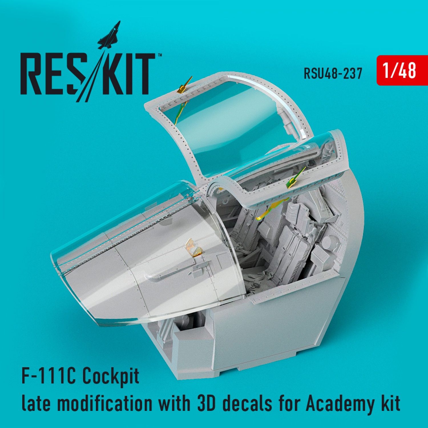 RSU48-0237 - F-111C Cockpit late modification with 3D decals for Academy kit - 1:48