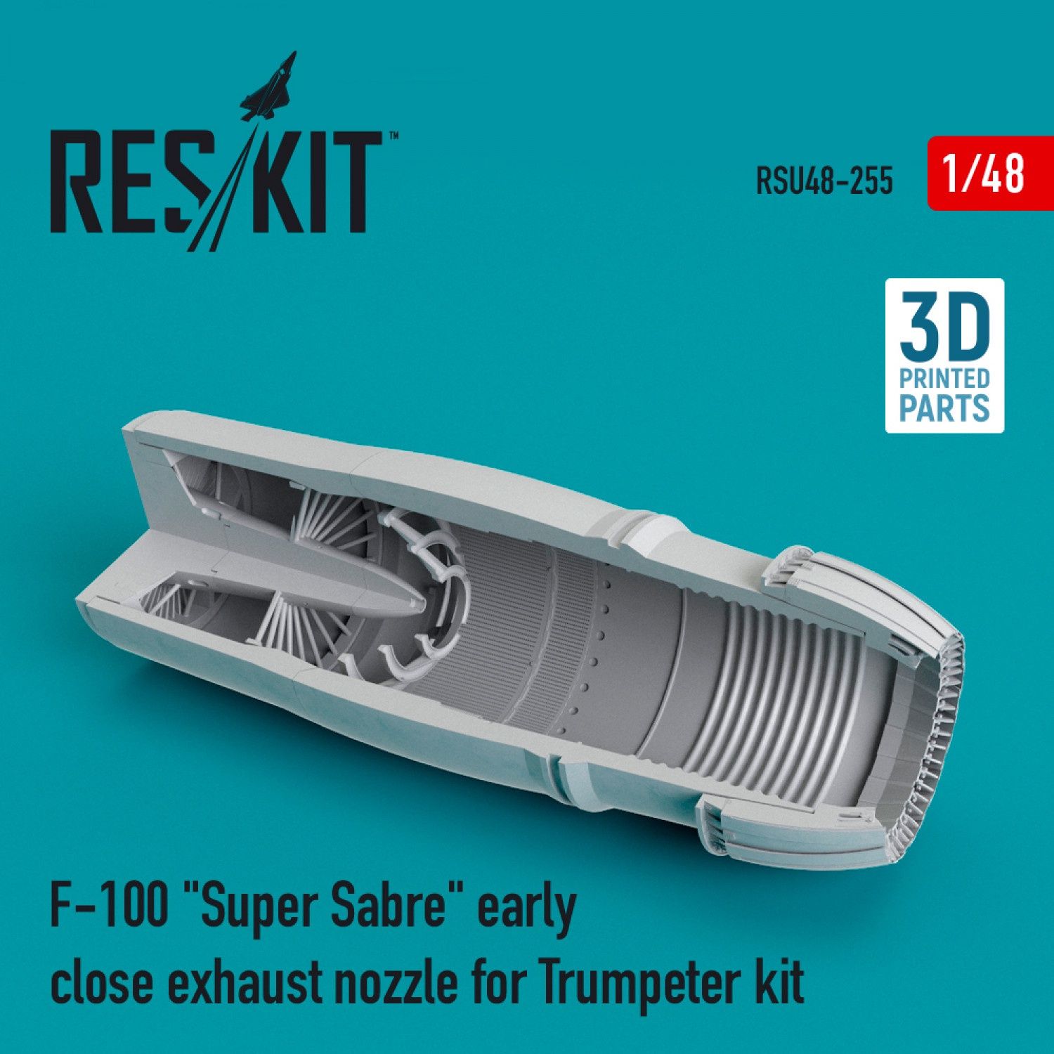 RSU48-0255 - F-100 &quot;Super Sabre&quot; early close exhaust nozzle for Trumpeter kit - 1:48
