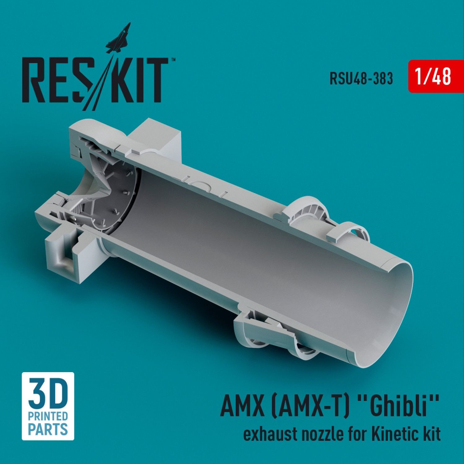 RSU48-0383 - AMX (AMX-T) &quot;Ghibli&quot; exhaust nozzle for Kinetic kit (3D Printed)  - 1:48