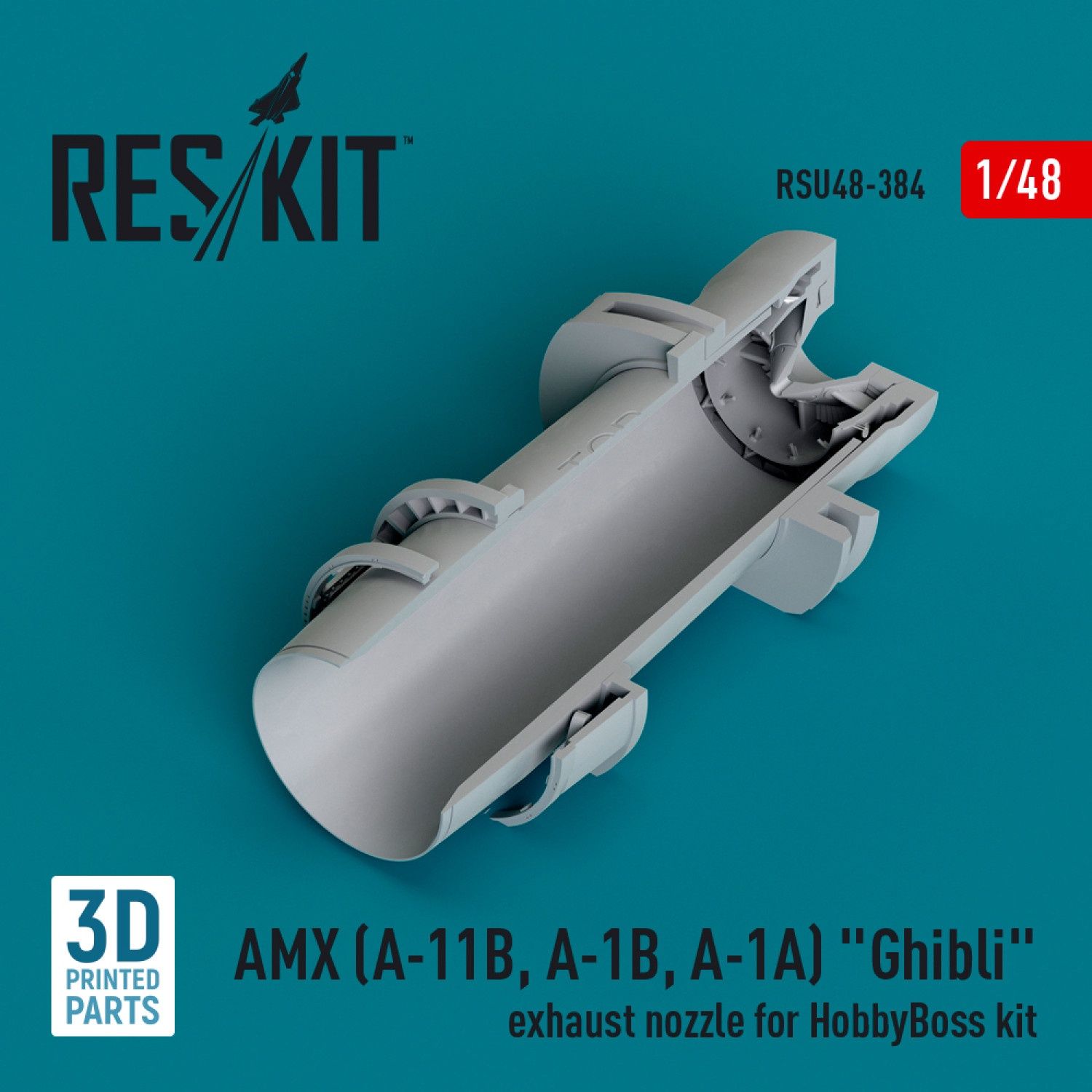 RSU48-0384 - AMX (A-11B, A-1B, A-1A) &quot;Ghibli&quot; exhaust nozzle for HobbyBoss kit (3D Printed)  - 1:48