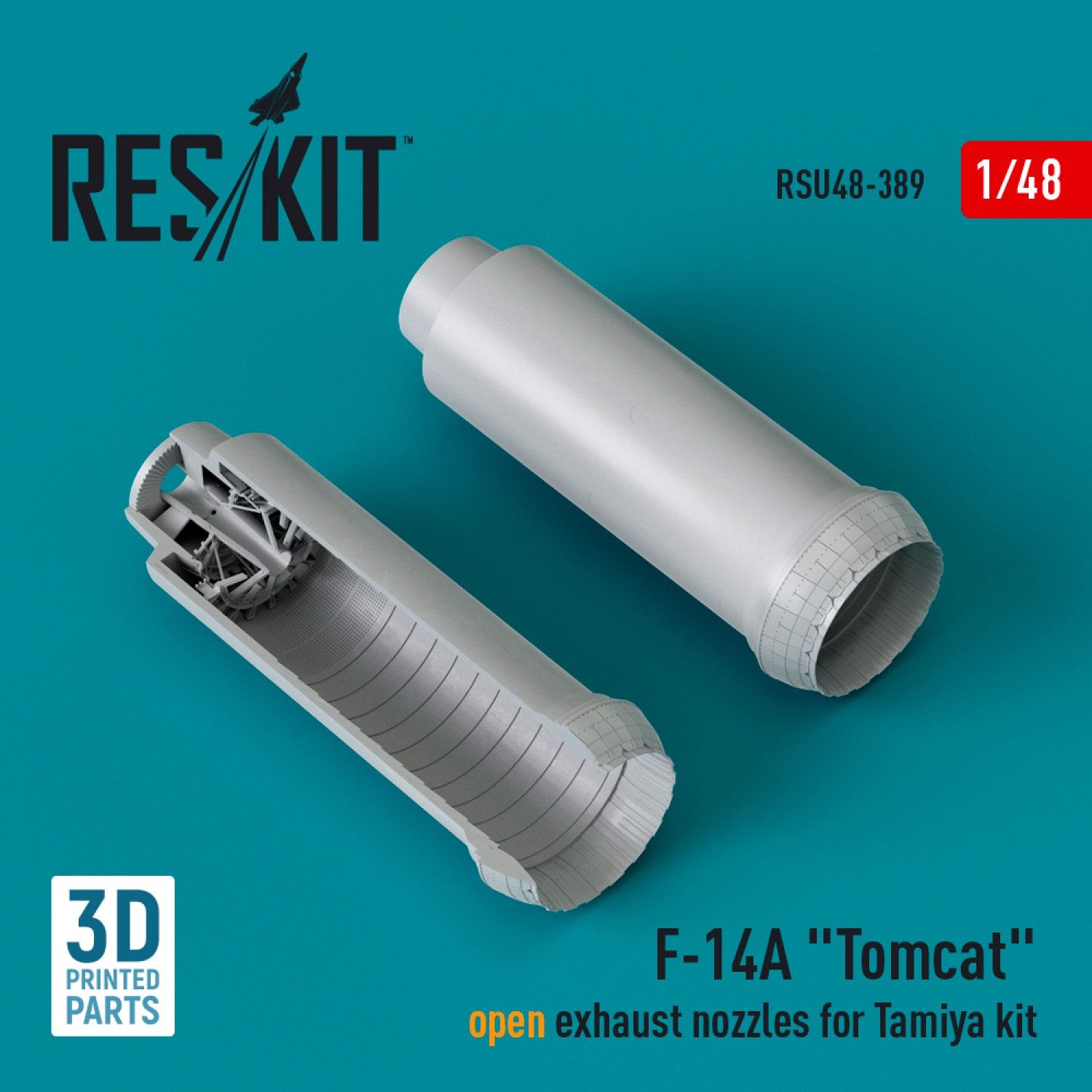 RSU48-0389 - F-14A &quot;Tomcat&quot; open exhaust nozzles for Tamiya kit (3D Printed)  - 1:48
