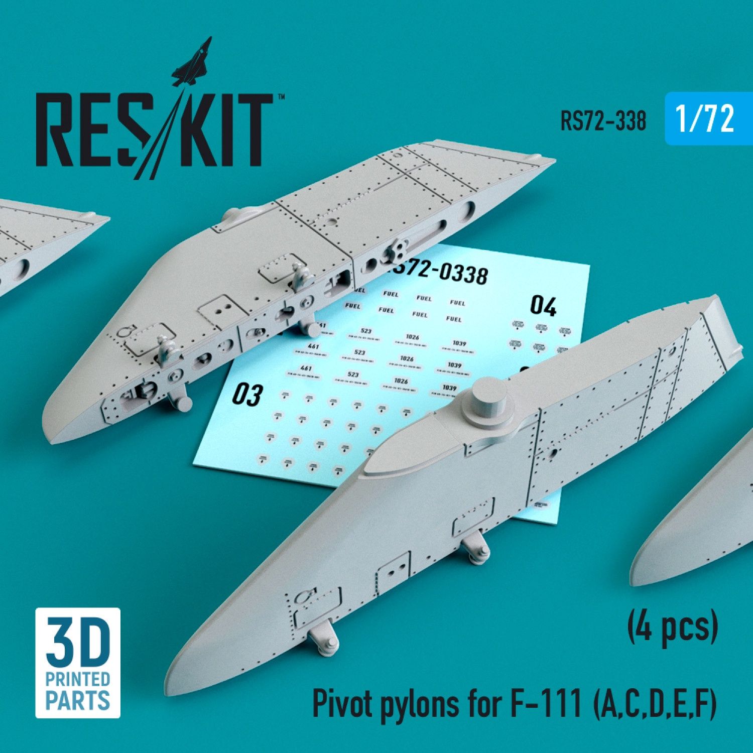 RS72-0338 - Pivot pylons for F-111 (A,C,D,E,F) (4 pcs) - 1:72