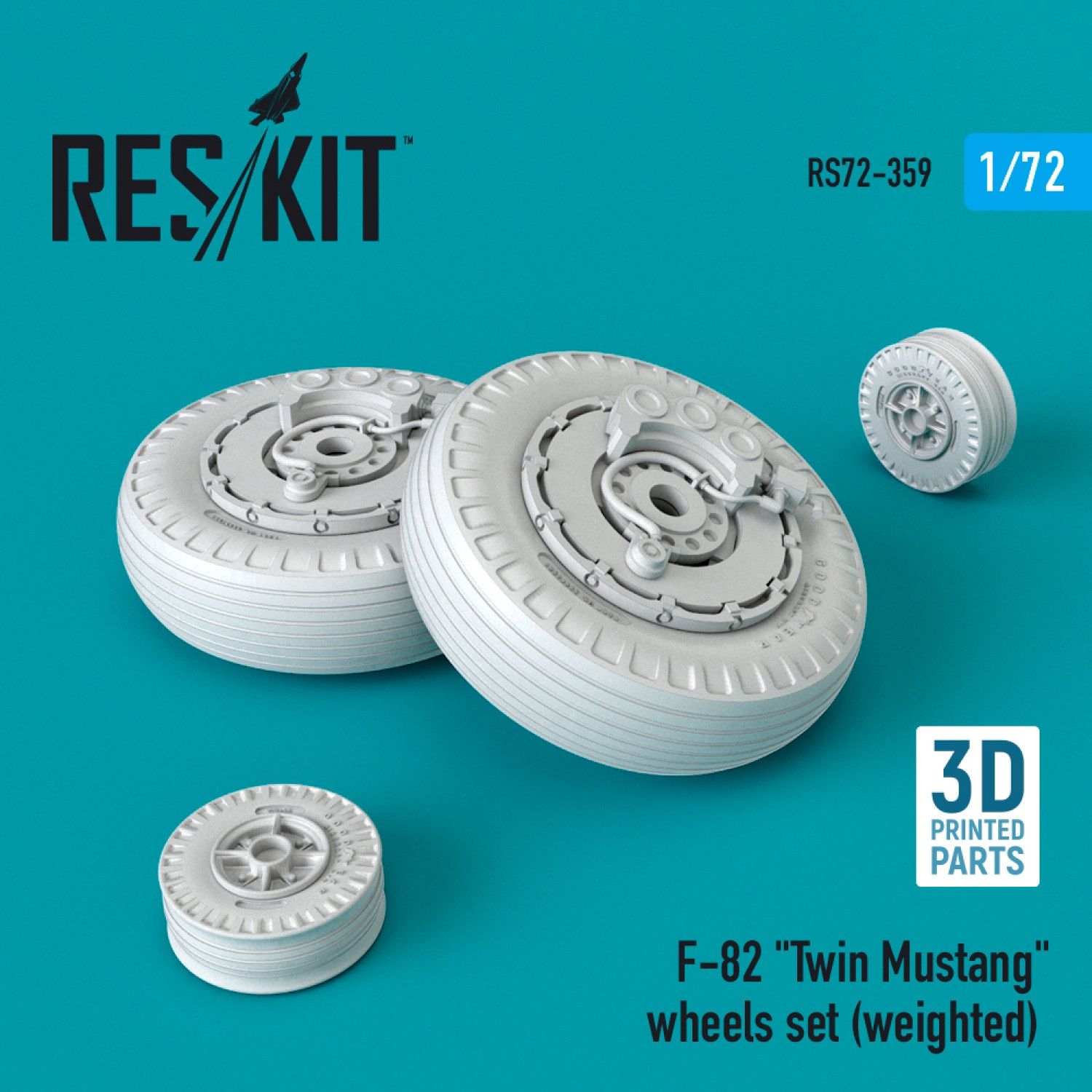 RS72-0359 - F-82 &quot;Twin Mustang&quot; wheels set - 1:72