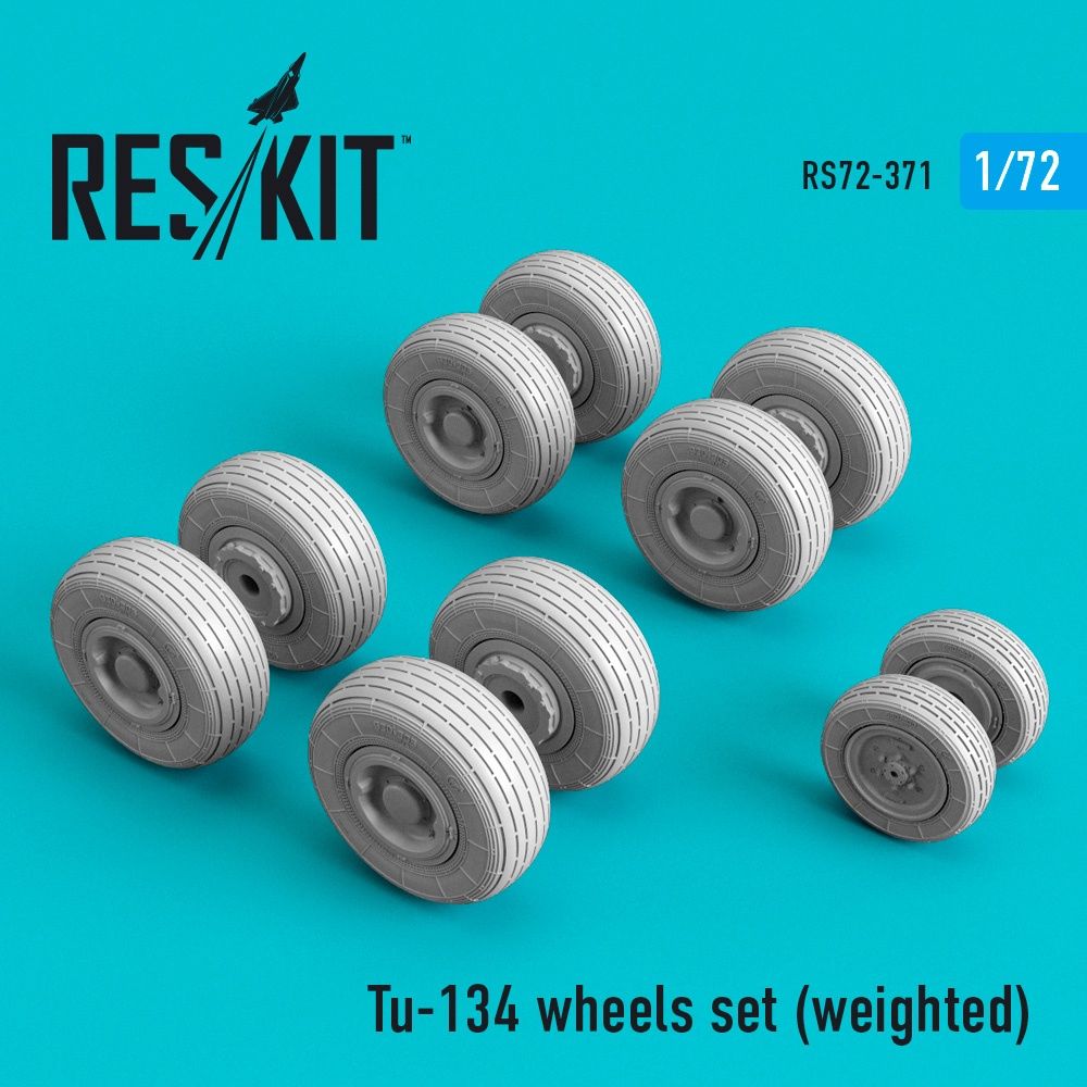 RS72-0371 - Tu-134 wheels set (weighted) - 1:72