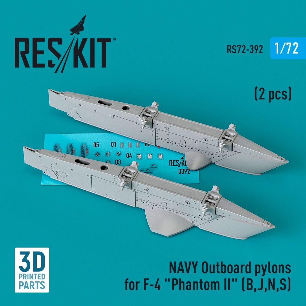 RS72-0392 - NAVY Outboard pylons for F-4 &quot;Phantom II&quot; (B,J,N,S) (2 pcs) - 1:72