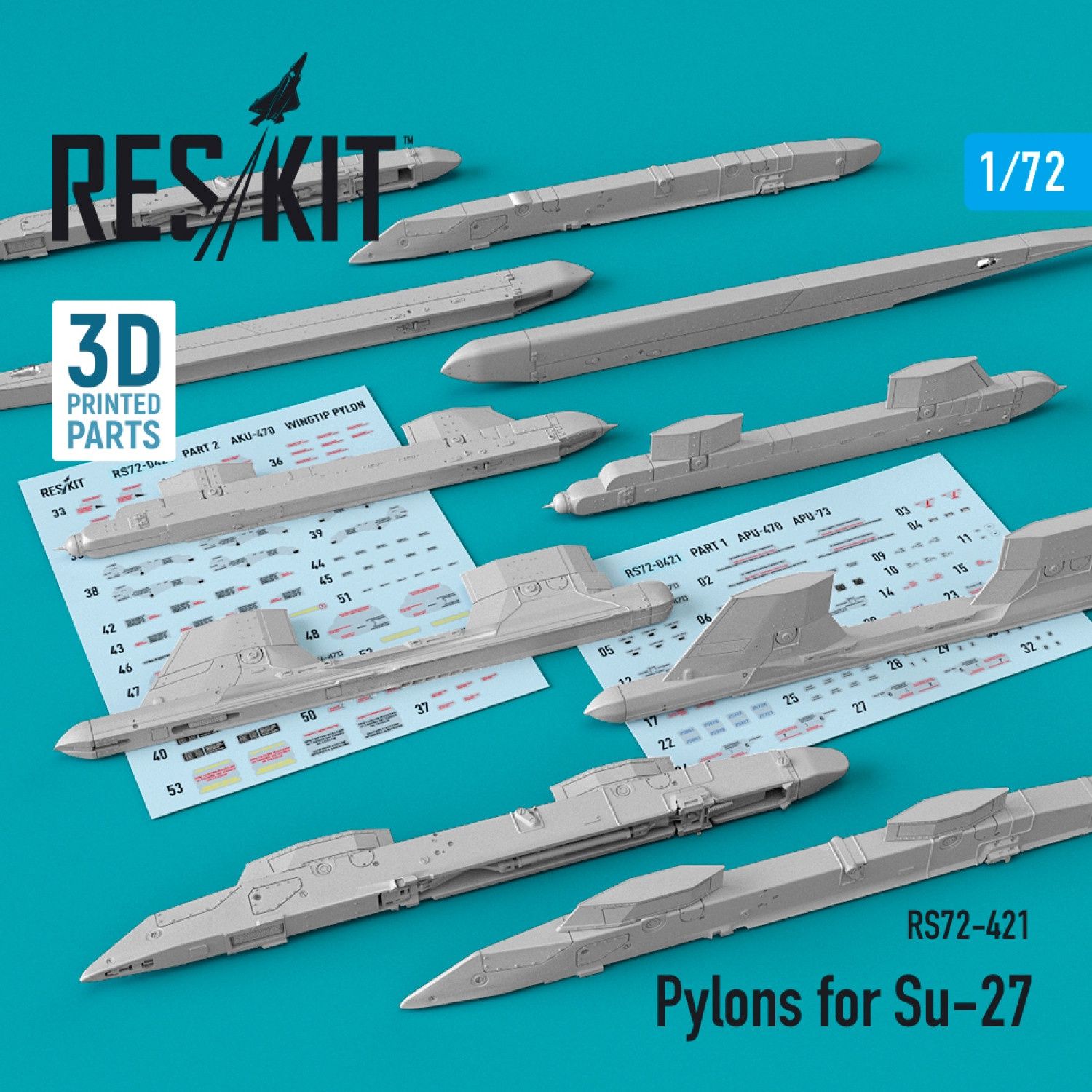 RS72-0421 - Pylons for Su-27 - 1:72