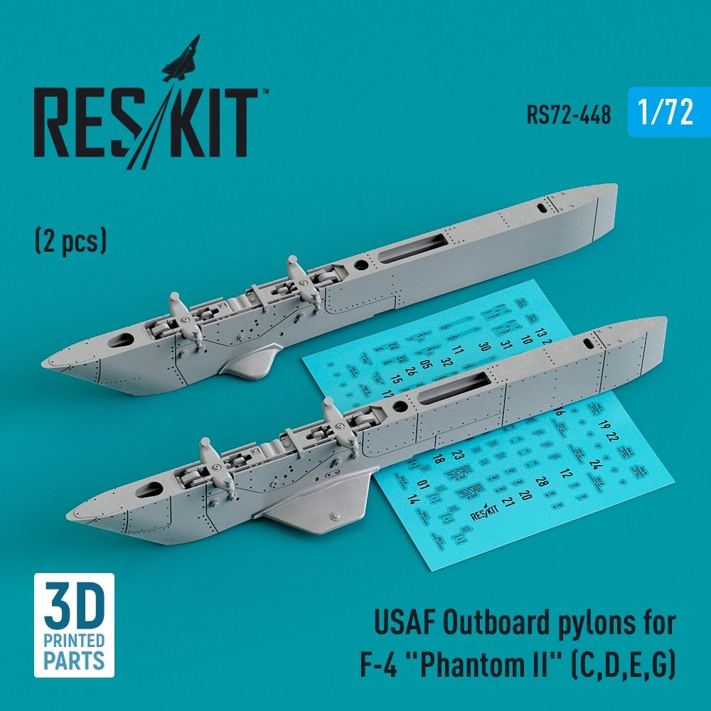 RS72-0448 - USAF Outboard pylons for F-4 &quot;Phantom II&quot; (C,D,E,G) (2 pcs) - 1:72