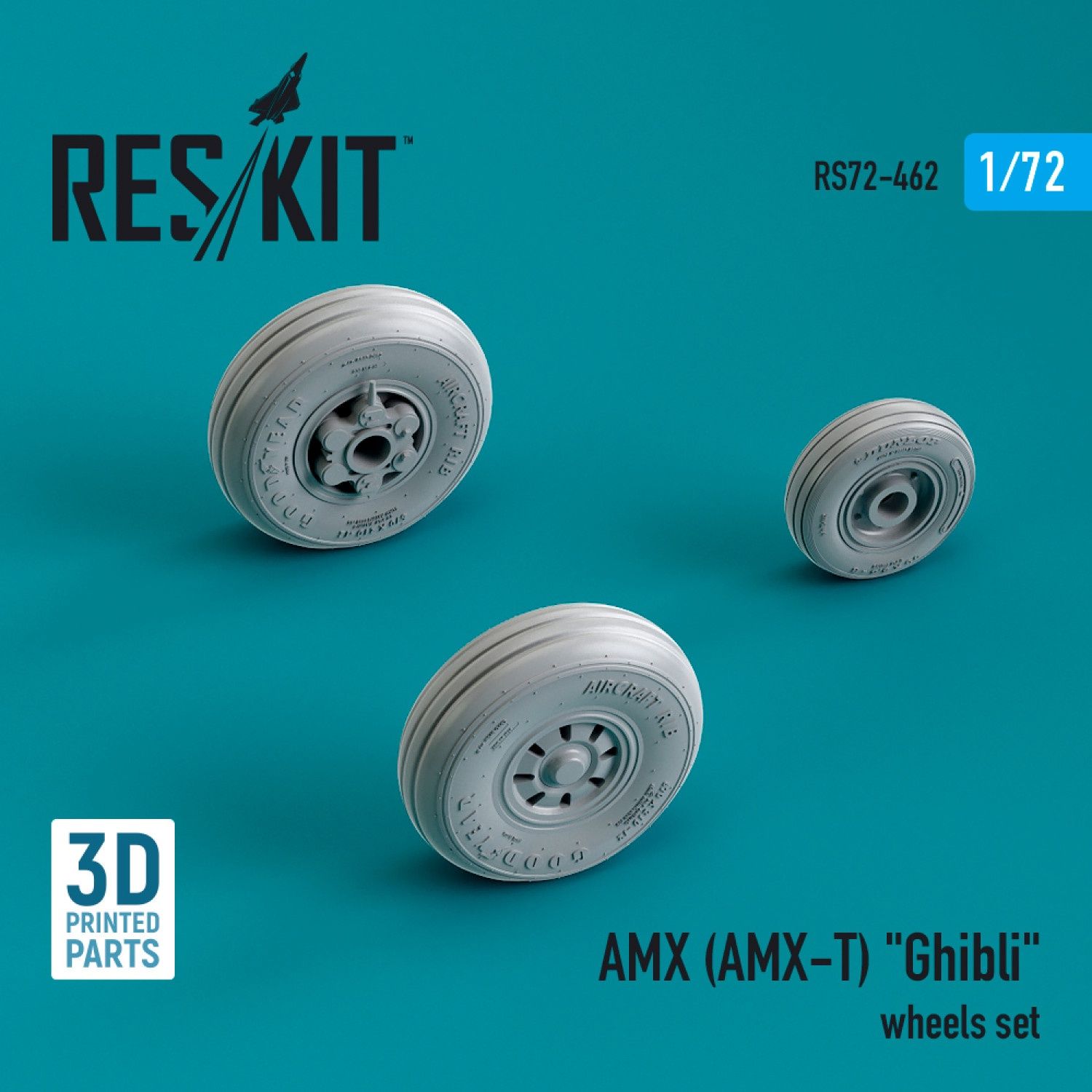 RS72-0462 - AMX (AMX-T) &quot;Ghibli&quot; wheels set (3D Printed)  - 1:72