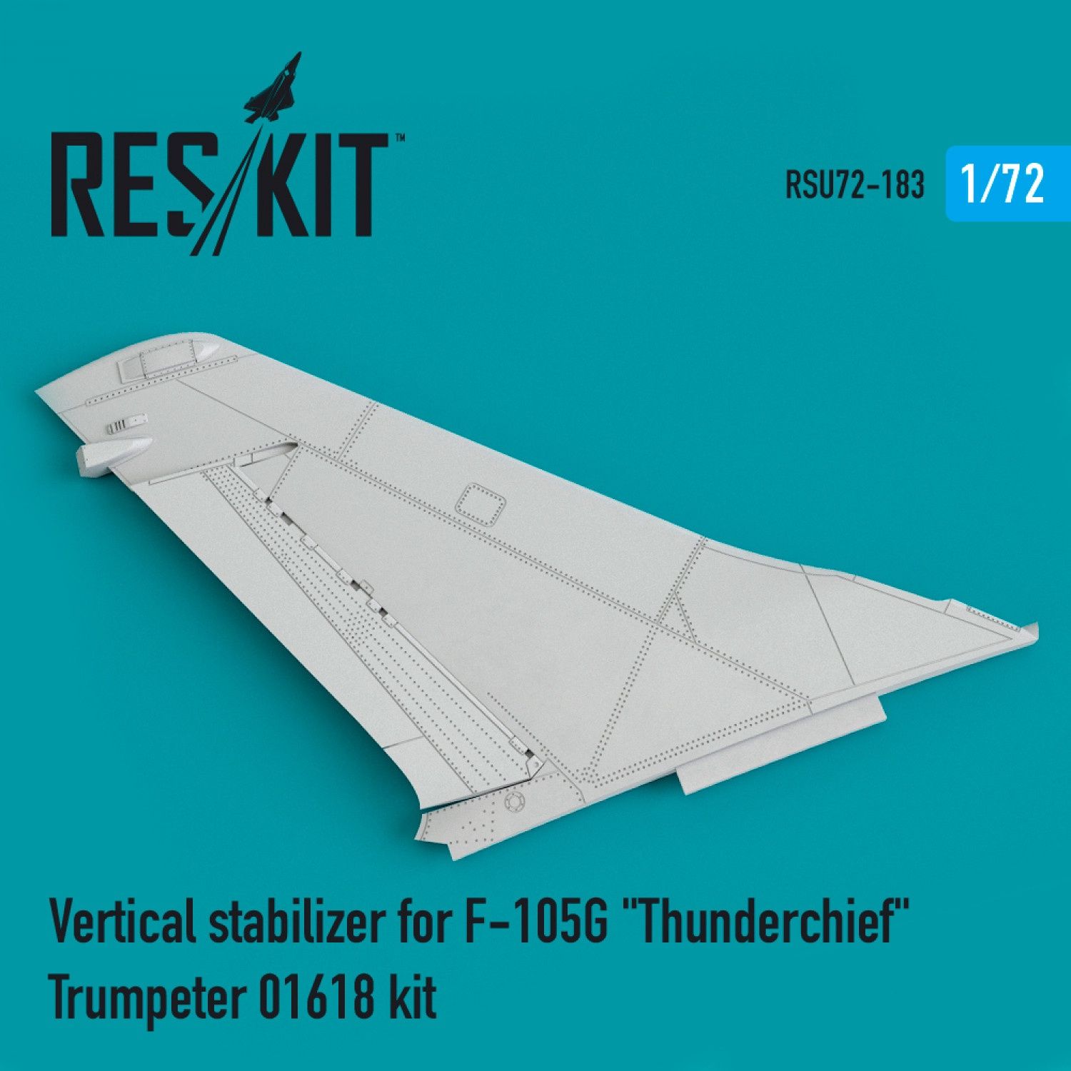 RSU72-0183 - Vertical stabilizer for F-105G &quot;Thunderchief&quot;  Trumpeter 01618 kit - 1:72