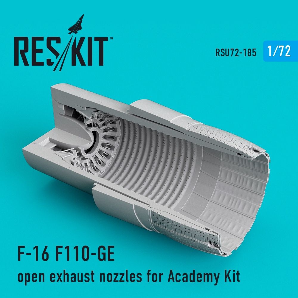RSU72-0185 - F-16 F110-GE open exhaust nozzles for Academy Kit - 1:72