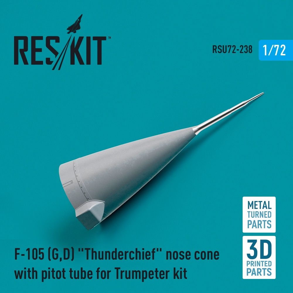 RSU72-0238 - F-105 (G,D) &quot;Thunderchief&quot; nose cone with pitot tube for Trumpeter kit - 1:72