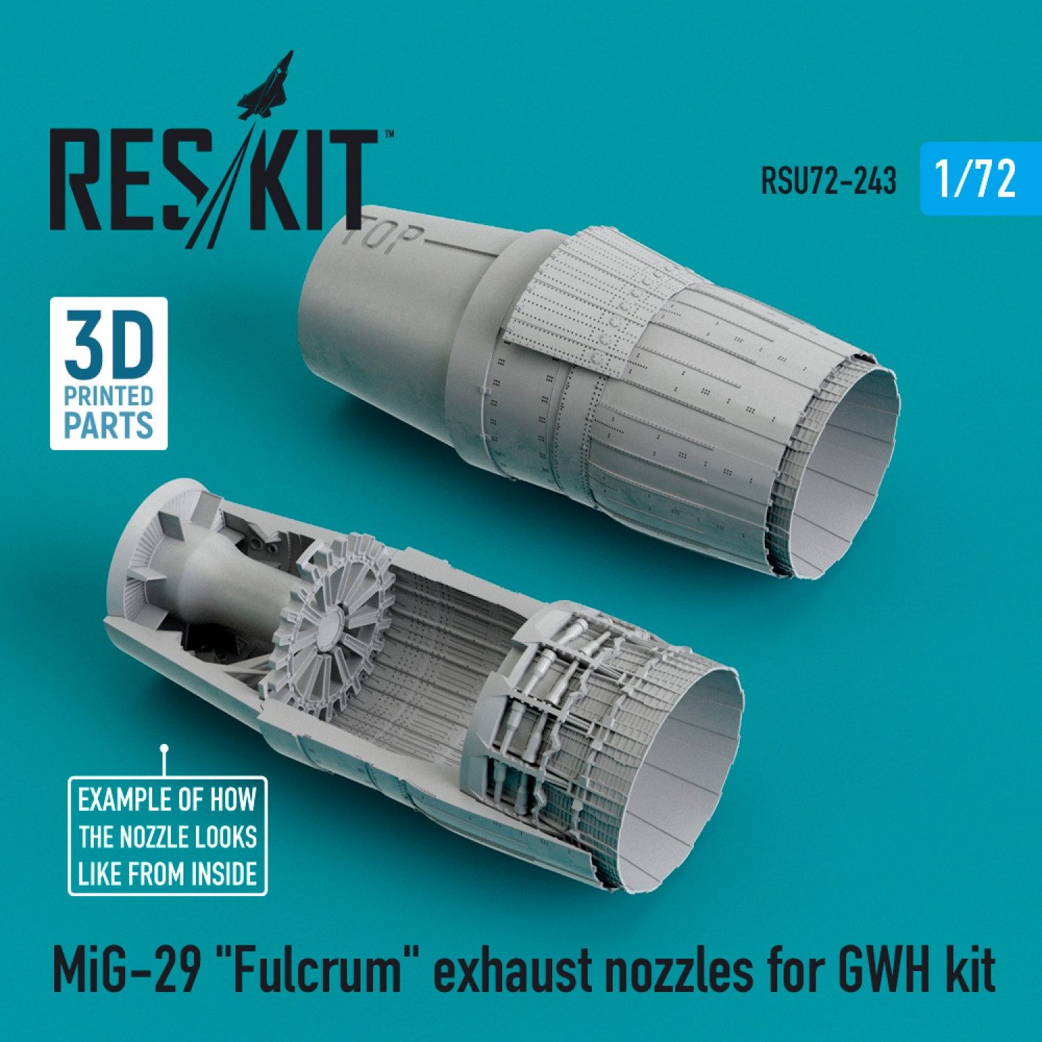 RSU72-0243 - MiG-29 &quot;Fulcrum&quot; exhaust nozzles for GWH kit - 1:72