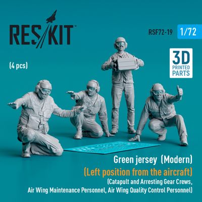 RSF72-0019 - Green jersey  (Modern) (Left position from the aircraft) (Catapult and Arresting Gear Crews, Air Wing Maintenance Personnel, Air Wing Quality Control Personnel) (4 pcs) (3D Printed)  - 1: