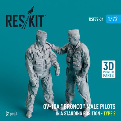 RSF72-0034 - OV-10A "Bronco" male pilots (in a standing position - type 2) (2 pcs) (3D Printed)  - 1:72