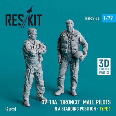 RSF72-0033 - OV-10A "Bronco" male pilots (in a standing position - type 1) (2 pcs) (3D Printed)  - 1:72