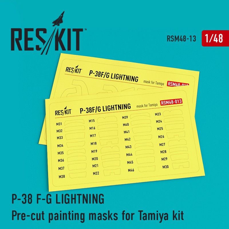 RSM48-0013 - P-38 F/G Lightning Pre-cut painting masks for Tamiya Kit - 1:48
