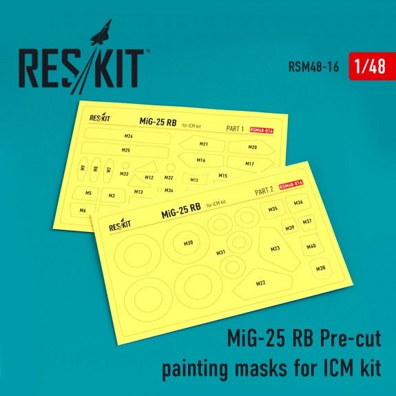 RSM48-0016 - MiG-25 RB Pre-cut painting masks for ICM kit - 1:48