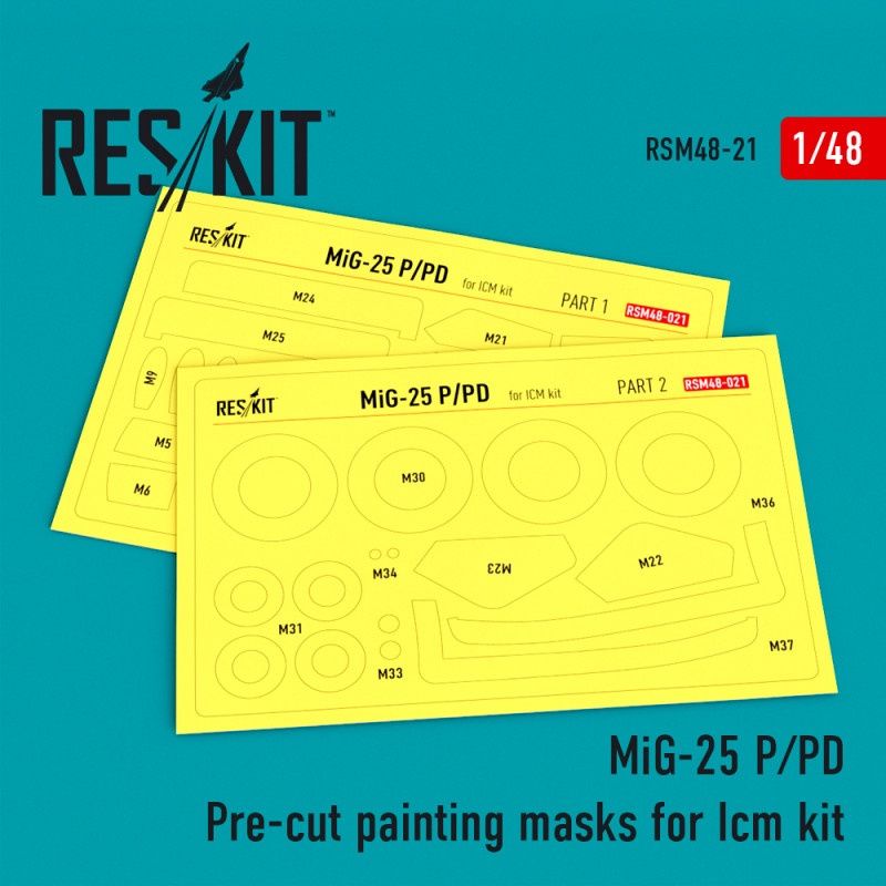 RSM48-0021 - MiG-25 P/PD Pre-cut painting masks for Icm kit - 1:48