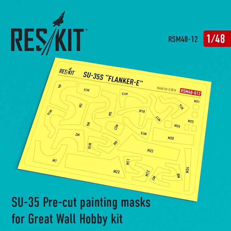 RSM48-0012 - Su-35 Pre-cut painting masks for Great Wall Hobby kit - 1:48