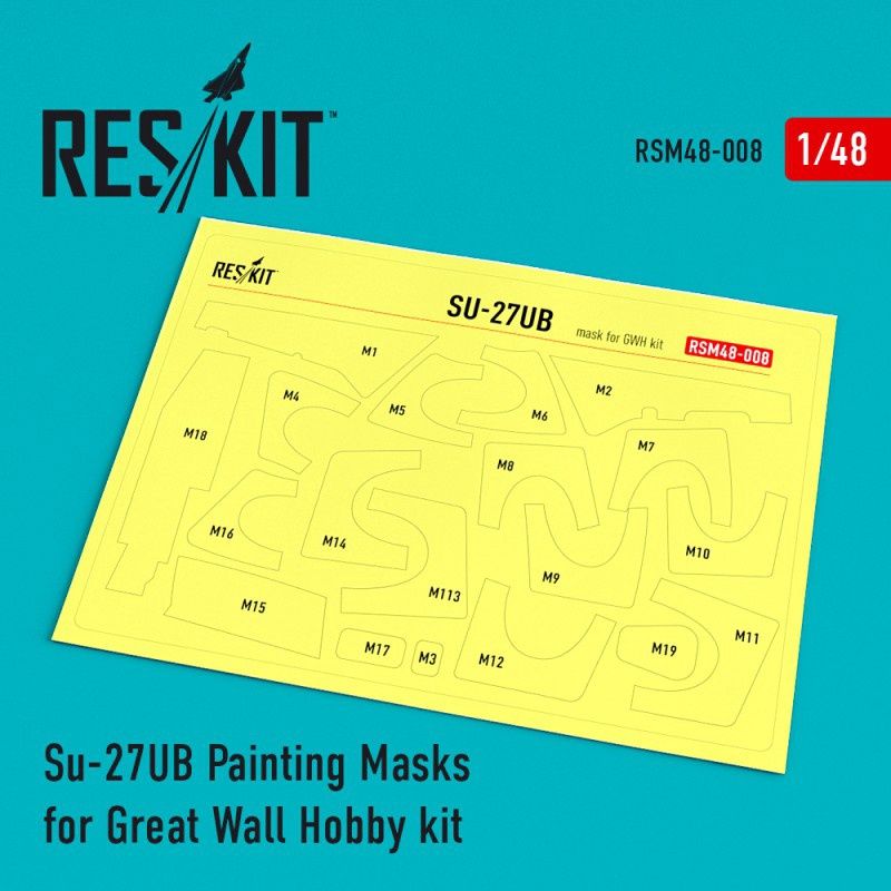 RSM48-0008 - Su-27UB Pre-cut painting masks for Great Wall Hobby kit - 1:48