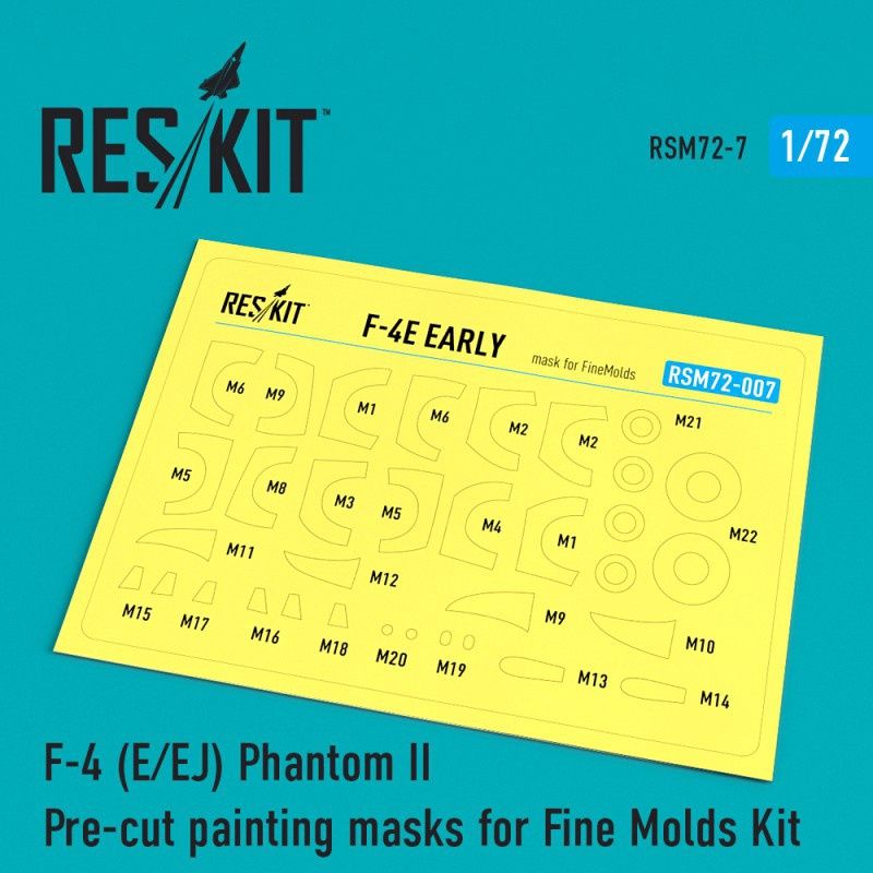 RSM72-0007 - F-4 (E/EJ) Phantom II Pre-cut painting masks for Fine Molds Kit  - 1:72