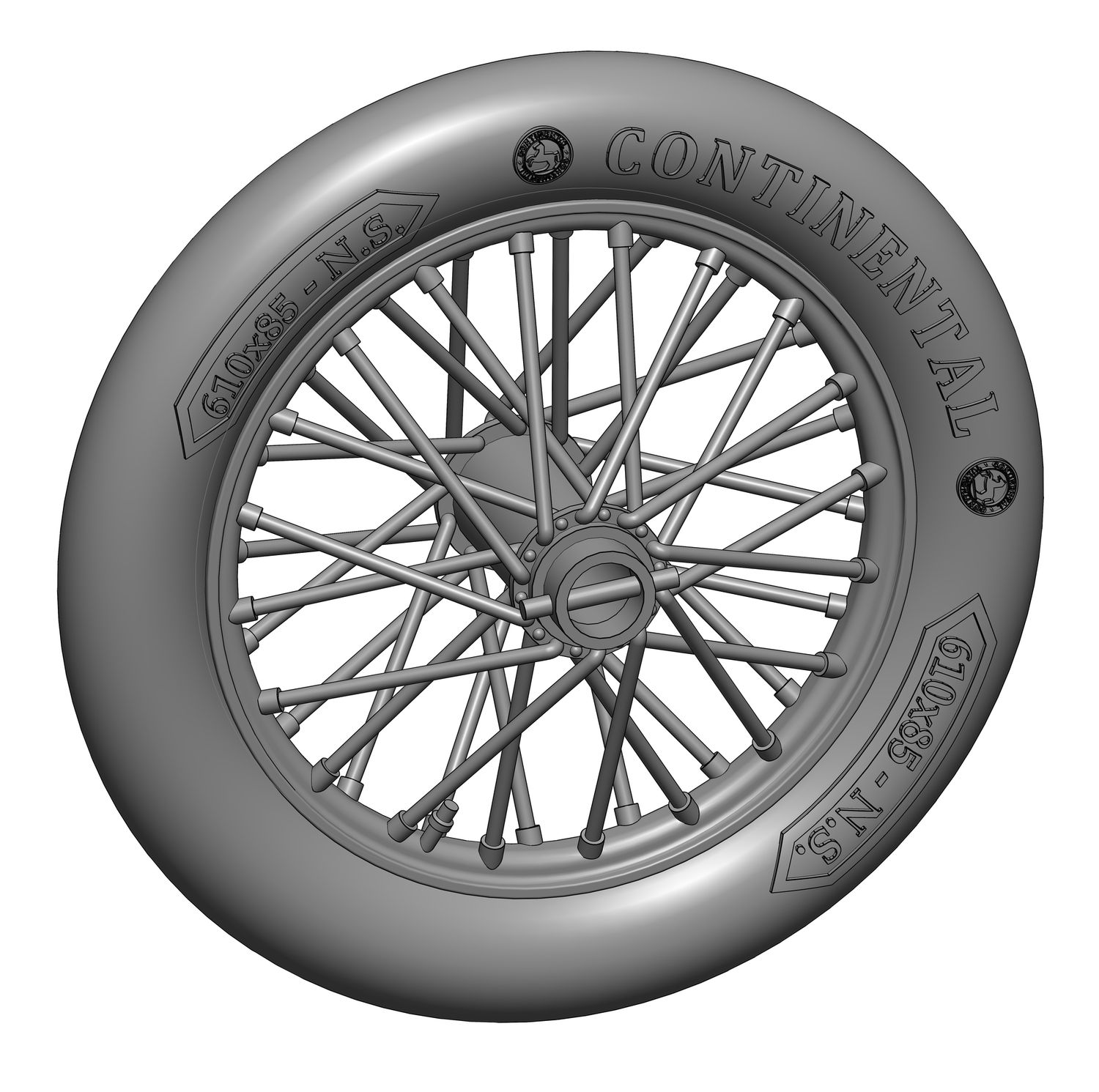200-A32007 - German 610x85 spoked wheels - 1 pair - 1:32