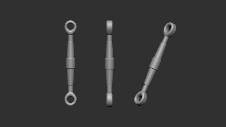 200-A32012 - Turnbuckles 50 pc. - half and half 7,5mm 1,1mm / 7,0mm - 1,0mm - 1:32