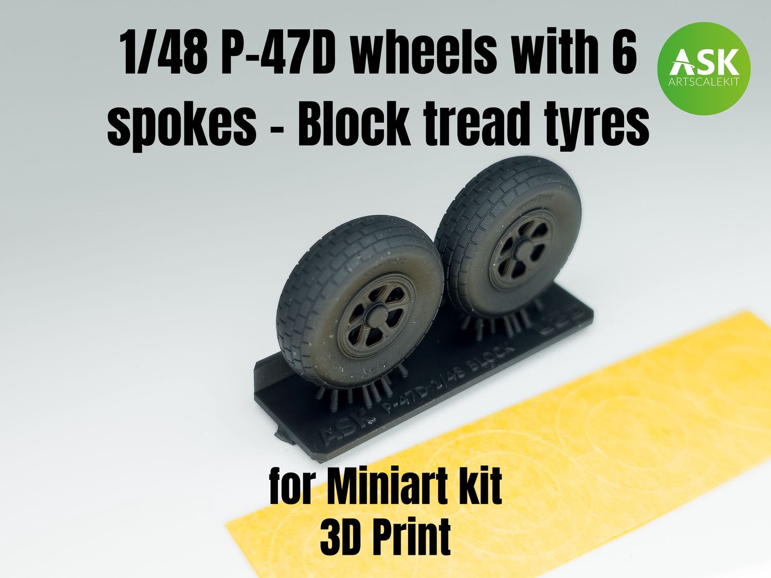 200-A48010 - P-47D wheels with 6 spokes - Block tread tyres and masks - 1:48