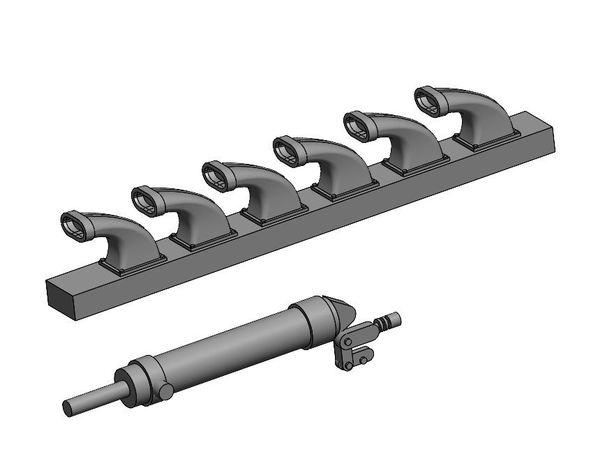 200-A72014 - Me 109F/G Exhausts and hydraulic cylinder for undercarriage for Eduard kits - 1:72