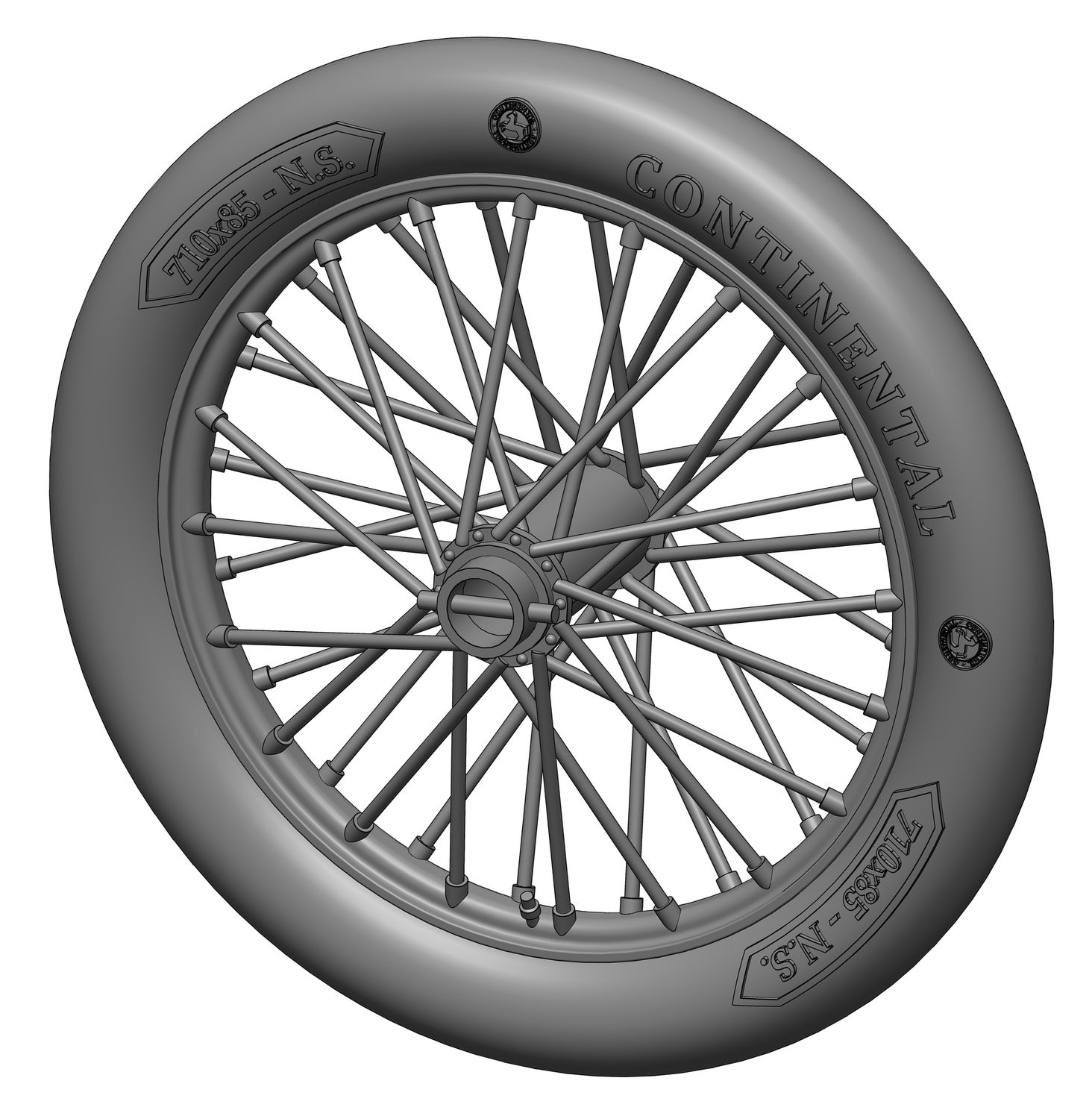 200-A72021 - German 710x85 spoked wheels - 1 pair - 1:72
