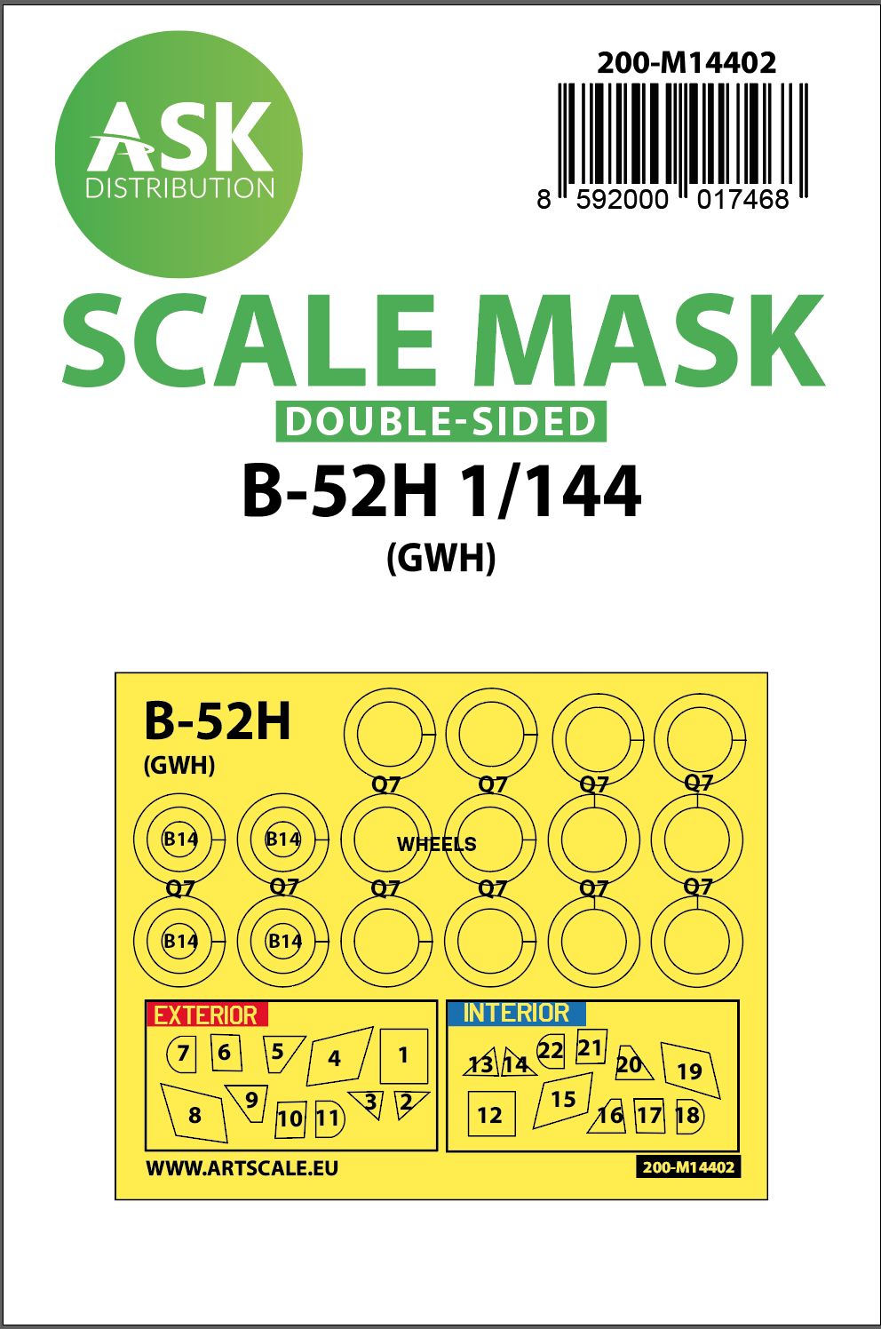 200-M14402 - B-52H double-sided painting mask for Great Wall Hobby - 1:144