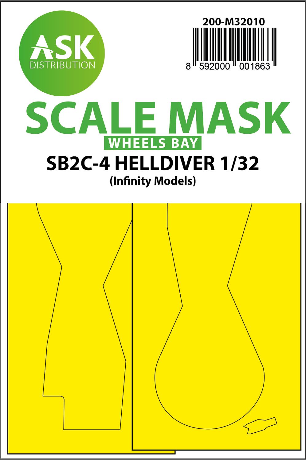 200-M32010 - SB2C-4 Helldiver wheel bays express mask for Infinity kit - 1:32