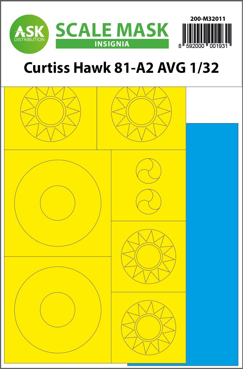 200-M32011 - Curtiss Hawk 81-A2 AVG INSIGNIA masks for GWH - 1:32